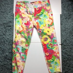 Floral cotton pants
